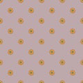 Seamless pattern with simpla hand drawn yellow flowers Royalty Free Stock Photo