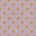 Seamless pattern with simpla hand drawn yellow flowers