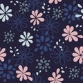 Seamless pattern. Simple flat floral motif . Suitable for fabrics, Wallpapers, album covers, phone cases. Vector