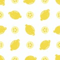 Seamless pattern of simple flat lemon icons