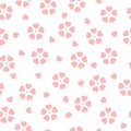 Seamless pattern simple hearts. Minimalist Flower Shape