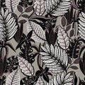 Seamless pattern with simple ornamental leaves. Vector.