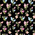 Seamless pattern of siringa and galantus flowers for fabric pattern.