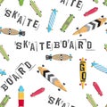 Seamless pattern skateboard and longboards