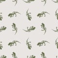 Seamless pattern from sketches of ancient extinct prehistoric raptor