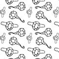 Seamless pattern of sketches diamond earring and ring