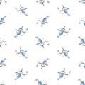 Seamless pattern of sketches flying funny sorceresses with magic wands Royalty Free Stock Photo