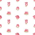 Seamless pattern of sketches red roses