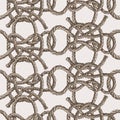 Seamless pattern of sketches sea knots from rigging rope Royalty Free Stock Photo
