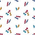 Seamless pattern of sketches various candies in colorful wrappers