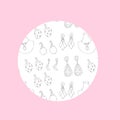 Seamless pattern of sketches various female jewerly