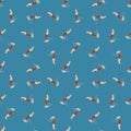 Seamless pattern of skier