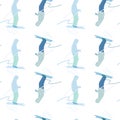 Seamless pattern of skier