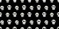 Seamless pattern with skulls. Primitive cartoon flat style. Background and texture on theme of Halloween, danger, death, war,