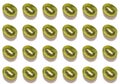 Seamless pattern, sliced green kiwi slices laid out in rows