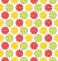 Seamless pattern with sliced lemons or limes