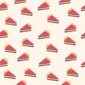 Seamless pattern of slices cakes hand drawn Royalty Free Stock Photo