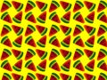 Seamless pattern from slices of watermelon on a yellow background. Print for fabric. Royalty Free Stock Photo