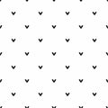 Seamless pattern with small black hearts on white background. Simple romantic background. Royalty Free Stock Photo