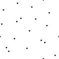 The seamless pattern with small black hearts on a white background. Royalty Free Stock Photo