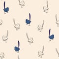 Seamless pattern with small blue birds Royalty Free Stock Photo