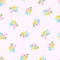 Seamless pattern with small blue flowers, forget-me-not