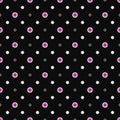 Seamless pattern with small daisies on a black background