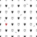 Seamless pattern with small hearts