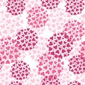 Seamless pattern of small pink hearts. Valentine\'s Day, love, romantic background with heart balls. Hand-drawn illustration, Royalty Free Stock Photo