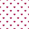 Seamless pattern with small red hearts on white backdrop. Valentines day Royalty Free Stock Photo