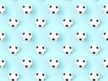Seamless pattern of small white red ball for baseball sport game on blue background Royalty Free Stock Photo