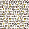 Seamless pattern of smiling faces kids. Happy Childrens.