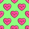 Seamless pattern of smiling hearts on background vector wallpaper textile Illustration Valentine s Day Royalty Free Stock Photo