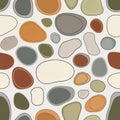 Seamless Pattern of Smooth, Colorful River Stones or Pebbles, vector design Generative AI Royalty Free Stock Photo