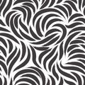 Seamless pattern of smooth lines or brush strokes of black color. Blank for printing on fabric, elegant monochrome texture