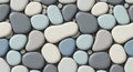 Seamless Pattern of Smooth, Polished River Stones in Various Colors Royalty Free Stock Photo