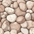 Seamless pattern of smooth stones, abstract texture background, illustration, generative AI Royalty Free Stock Photo