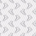 Seamless pattern with sneakers and polka dot. Royalty Free Stock Photo