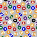 Seamless pattern snooker billiard balls