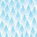Seamless pattern with snow winter forest on white background for Your Christmas and New Year holiday design