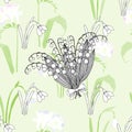 Seamless pattern with snowdrops Royalty Free Stock Photo