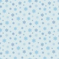 Seamless pattern with snowflake. Winter season background with snowfall. Christmas and New Year holiday print Royalty Free Stock Photo