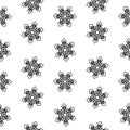 Seamless pattern snowflakes abstract isolation, winter element