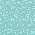 Seamless pattern with snowflakes on a blue background. Vector Royalty Free Stock Photo