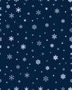 Seamless pattern of snowflakes