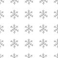 Seamless pattern with snowflakes. Vector illustration. Winter background for Christmas or New Year design. Royalty Free Stock Photo