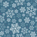 Seamless pattern with snowflakes Winter festive background on New Year and Christmas Pattern for greeting cards invitations Royalty Free Stock Photo