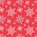 Seamless pattern with snowflakes. Winter inspiration. Christmas season. For greeting card, banner, web, scrapbooking. White and Royalty Free Stock Photo