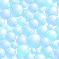 Seamless pattern with soap bubbles, realistic bubbles background, blue blob wallpaper, vector illustration Royalty Free Stock Photo