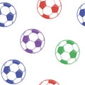 Seamless pattern with soccer balls vector. Royalty Free Stock Photo